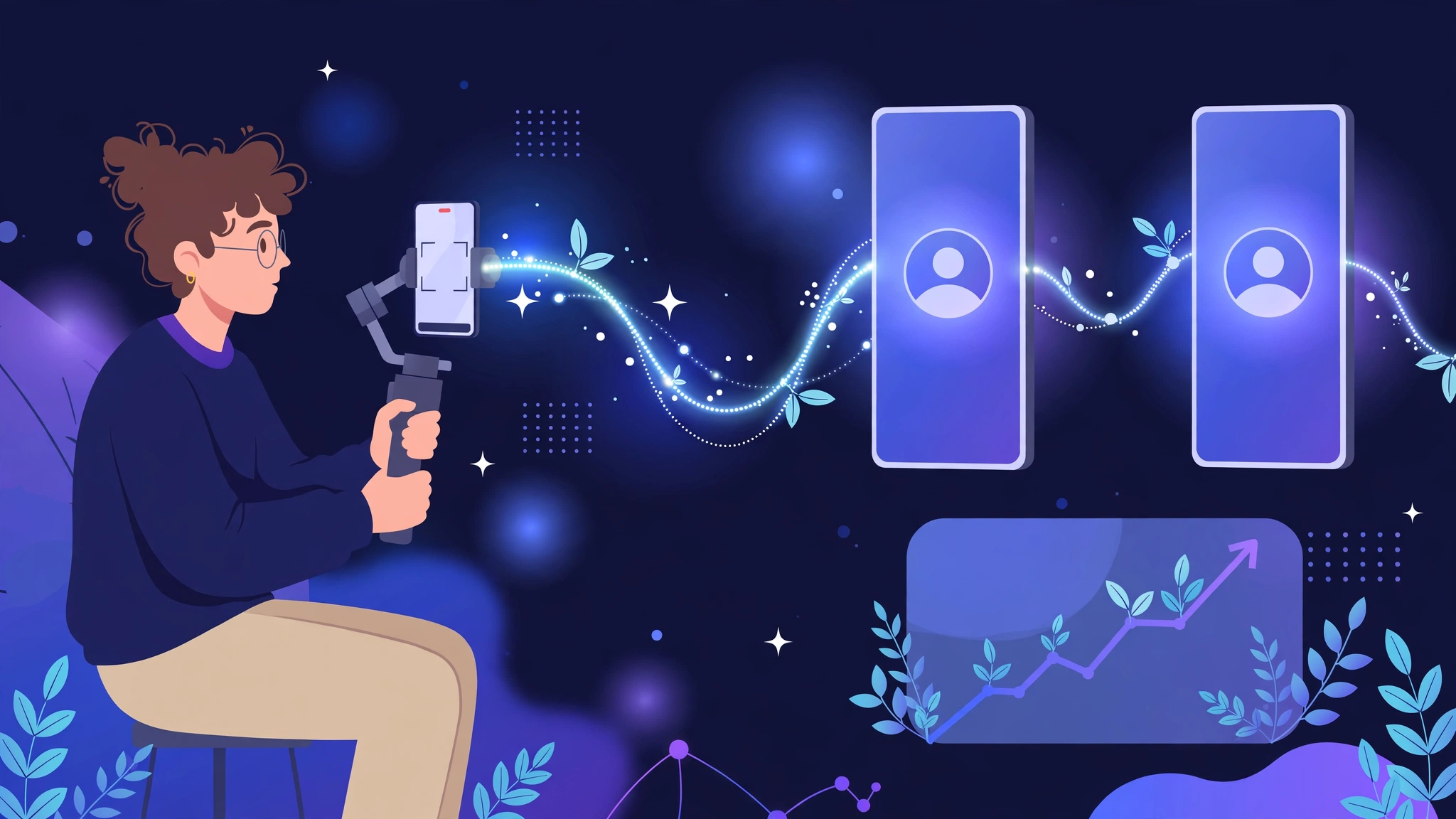 Genuine organic growth vs paid fake followers illustration