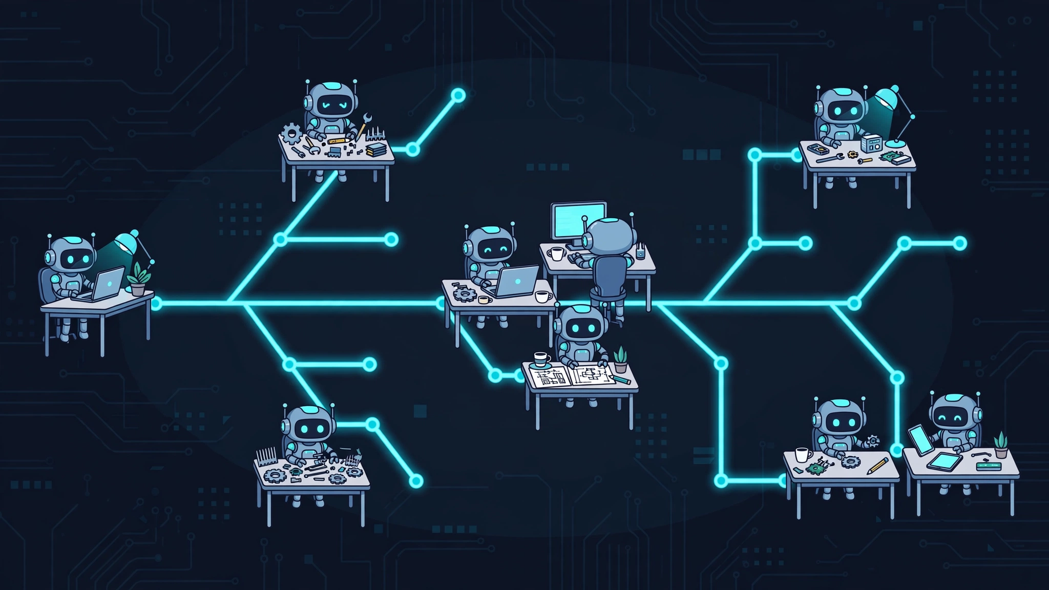Orca agent fleet orchestration illustration